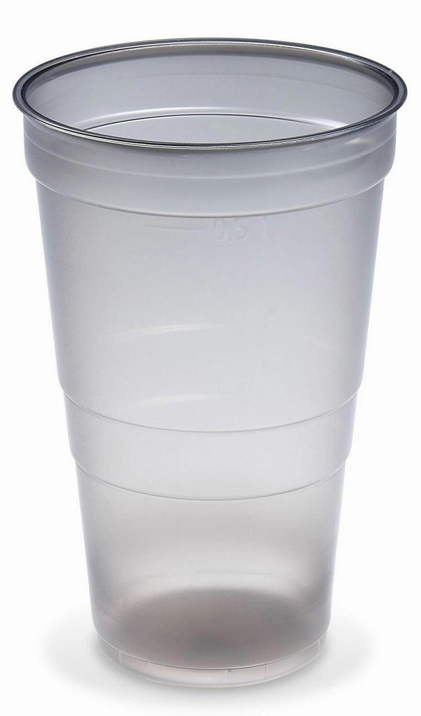 100x Mehrwegbecher Pfandbecher rauch-grau transparent PP Produktbild 