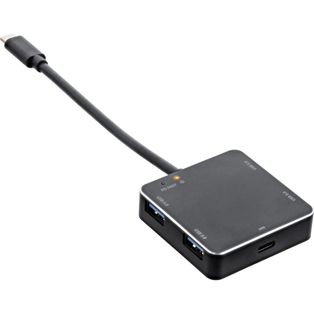 Hub InLine Alluminio USB 3.1 USB-C a 4 Porte USB-A con PD 60W - 1
