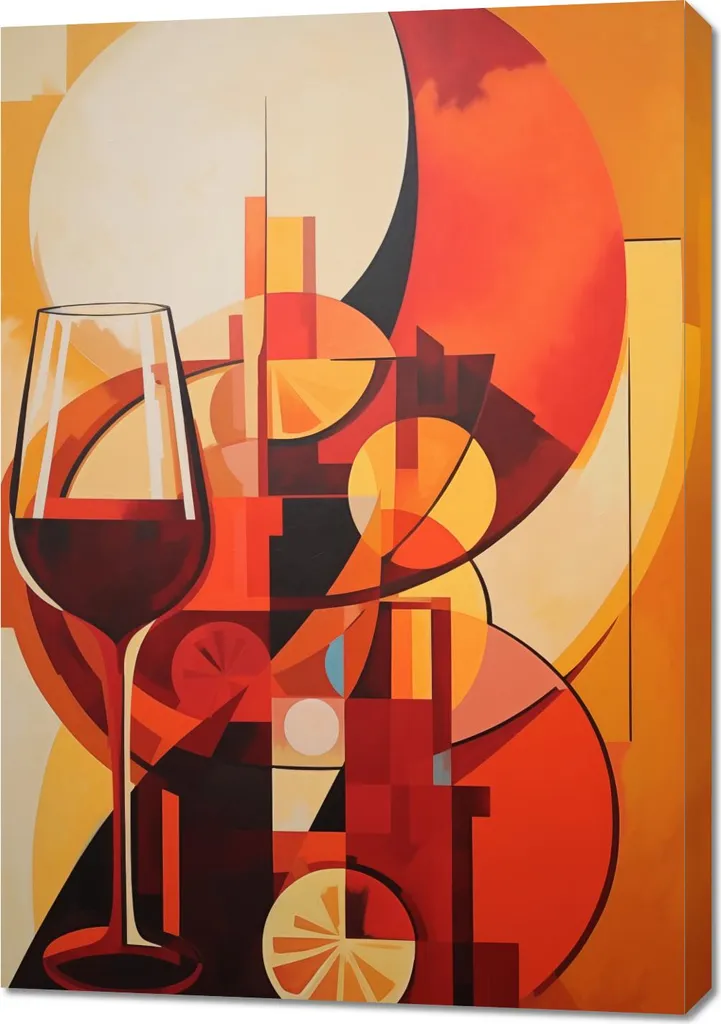Quadro 70x100 cm Riflessioni serali davanti a un bicchiere di vino