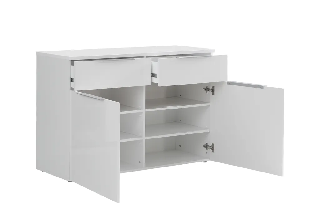 Commode gain de place blanche et grise pour optimiser les petits espaces