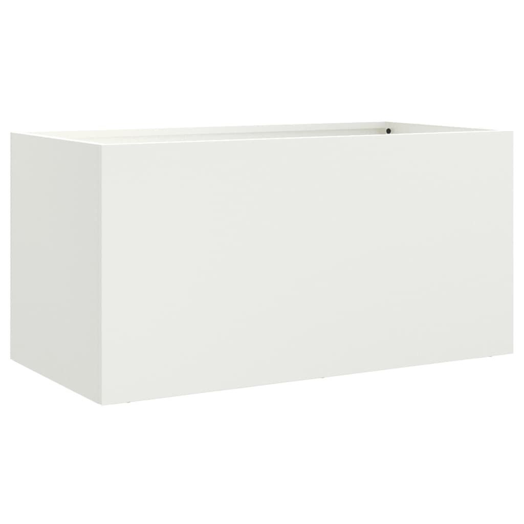 vidaXL Pflanzkübel Weiß 62x30x29 cm Stahl Produktbild 