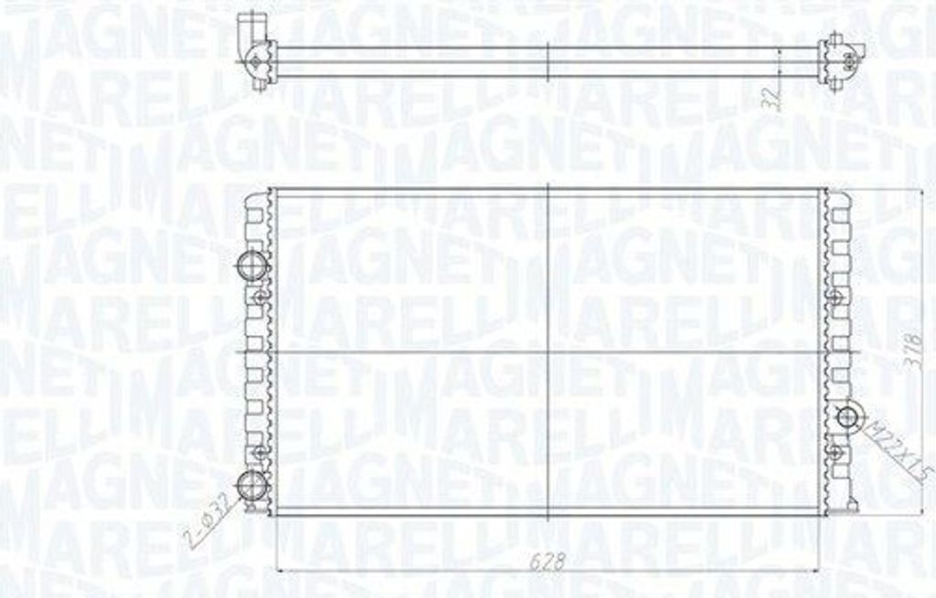 MAGNETI MARELLI 350213190700 Kühler Wasserkühler Motorkühler für VW GOLF III (1H1) Golf IV Cabrio (1E) Golf III Cabrio (1E7) PASSAT Variant (3A...