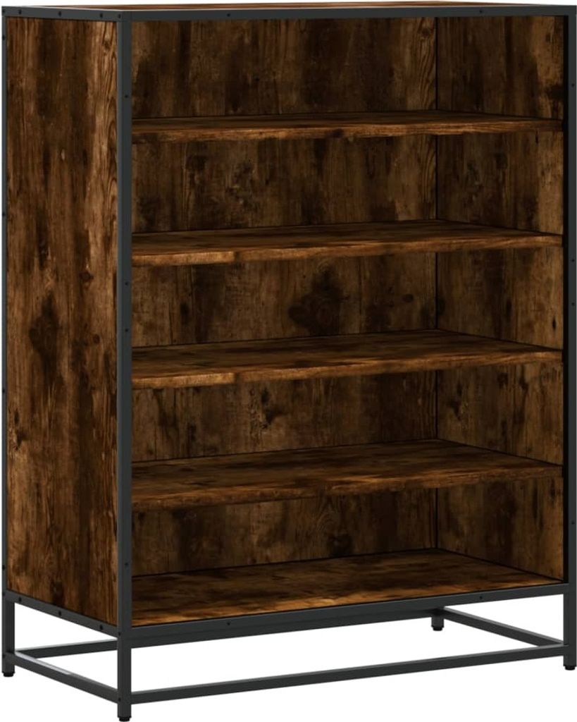 Schuhschrank Räuchereiche 75x38x97,5 cm Holzwerkstoff Metall
