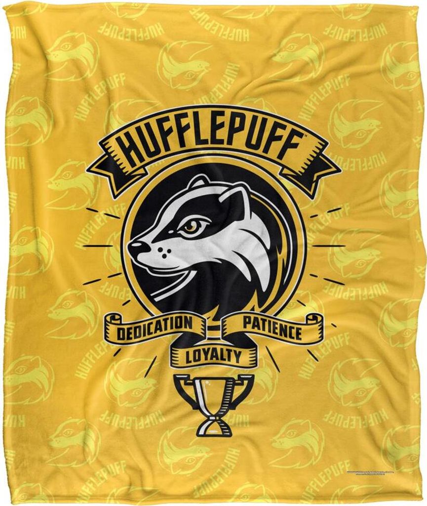 Harry Potter - Decke "Dedication, Patience, Loyalty", Hufflepuff TV19031 (Einheitsgröße) (Bunt)