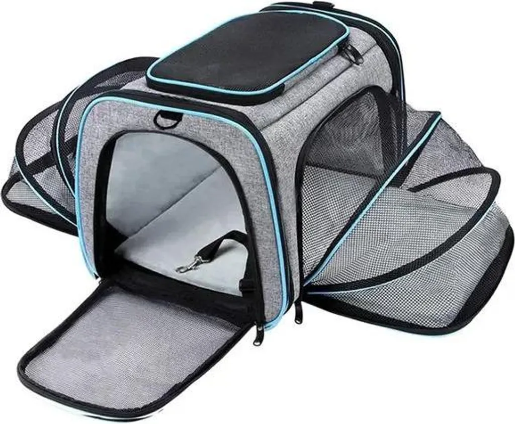 Trasportino per Animali Domestici Blu S - Design Moderno e Traspirante