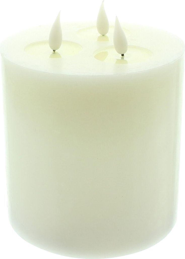 XXL LED 3 Docht Kerze "Classic" aus Echtwachs, Ø 15x18 cm, Produktbild 