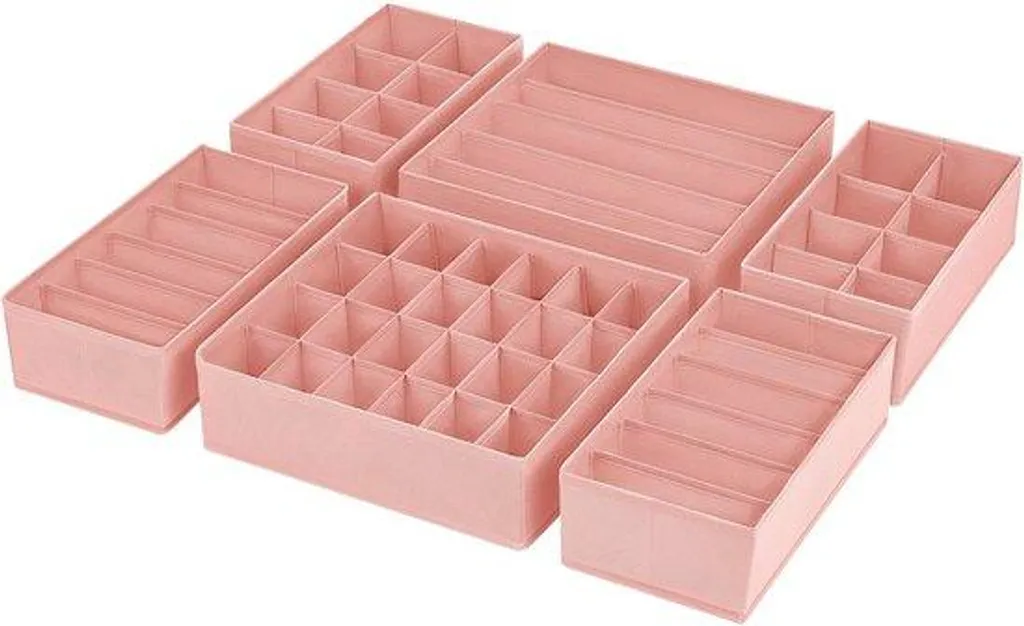 Rangement sous-vêtements rose pour dressing et organisation de placard