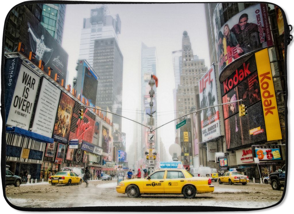 MuchoWow Laptop Hülle 13 Zoll New York - Taxi - Architektur Laptoptasche - Laptophülle - Sleeve - Rundumschutz