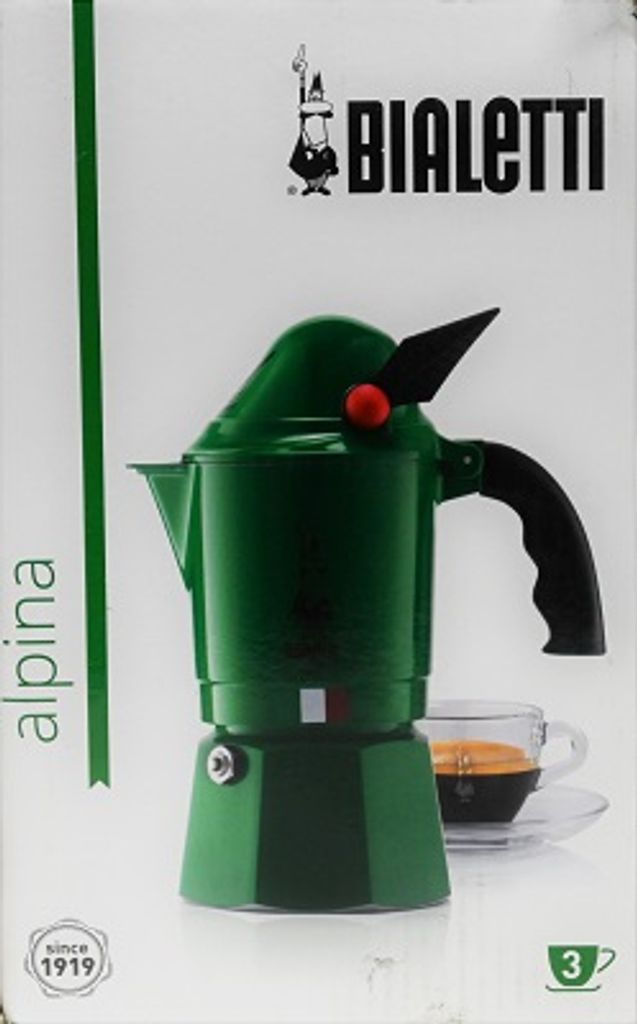 Bialetti 2762 Moka Express Alpina (Gebirgsjägerkorps) Espressokocher, 3 Tassen
