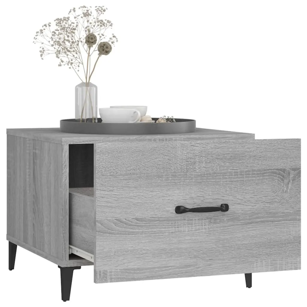 Tavolini con gambe in metallo 2 pz. Grigio Sonoma 50x50x40 cm - 5