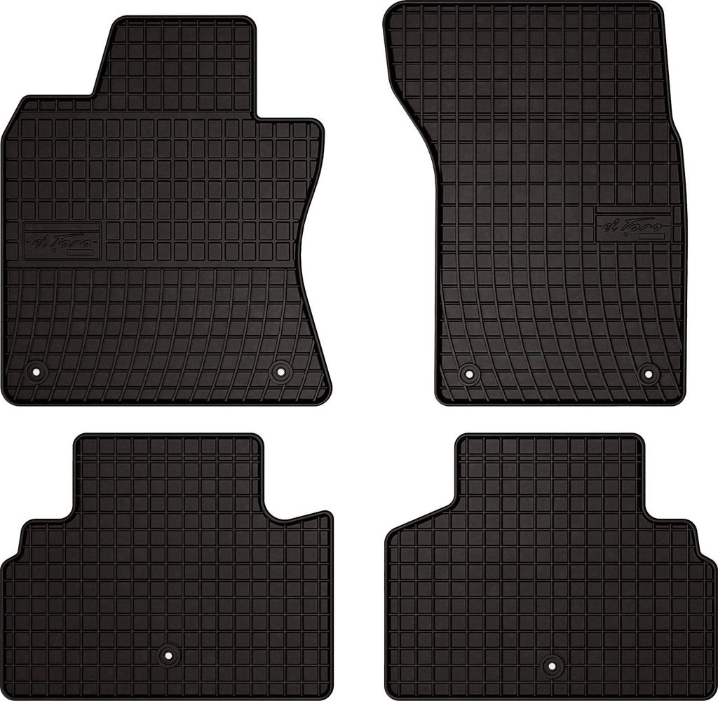 Gummifußmatten passend für Infiniti Q50 (Limousine, Bj. 2013-) – schwarz, passgenau, mit Befestigungen set 4 Stk. - Gummi-Automatten