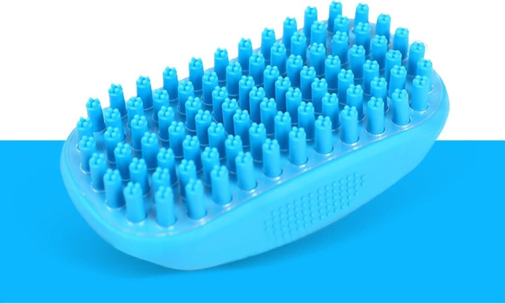 Hundebürsten, Gummi Shampoo Grooming Haustier Bürste Soft Shedding Baden Haar Zubehör Kamm Werkzeuge Rückenmassage Katzenbürste für Lange Kur...