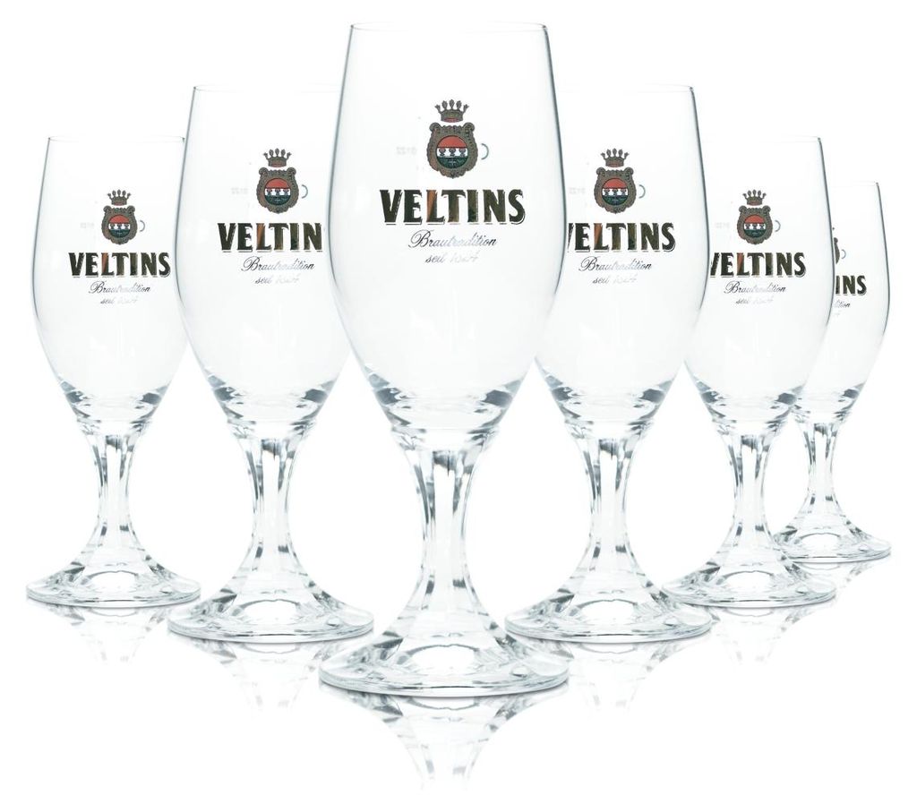 6x Veltins Bier Glas 0,2l Tulpe Pokal Gläser Brauerei Pils Produktbild 