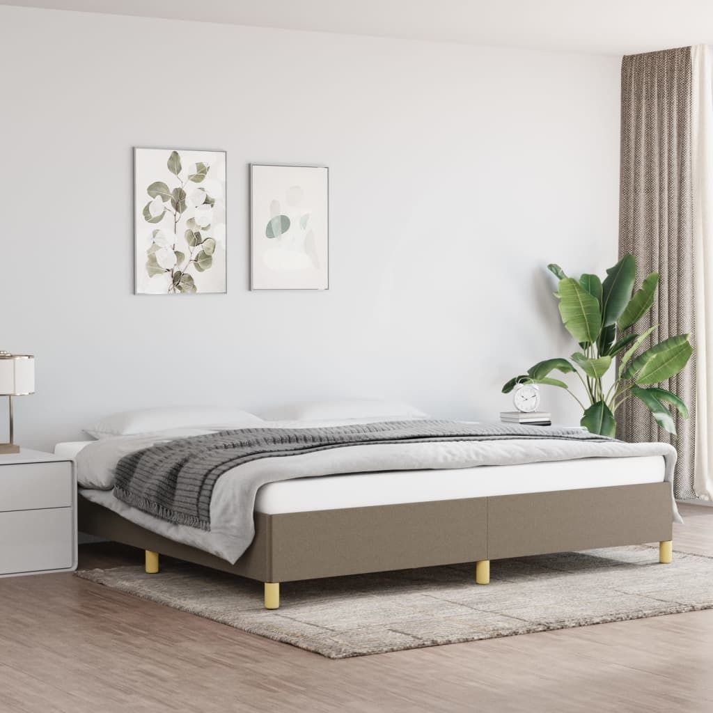 The Living Store Bettgestell Taupe 200x200 cm Stoff