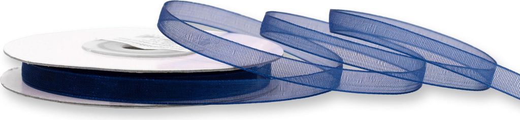 Organzaband 6mm x 25m Rolle Dunkelblau