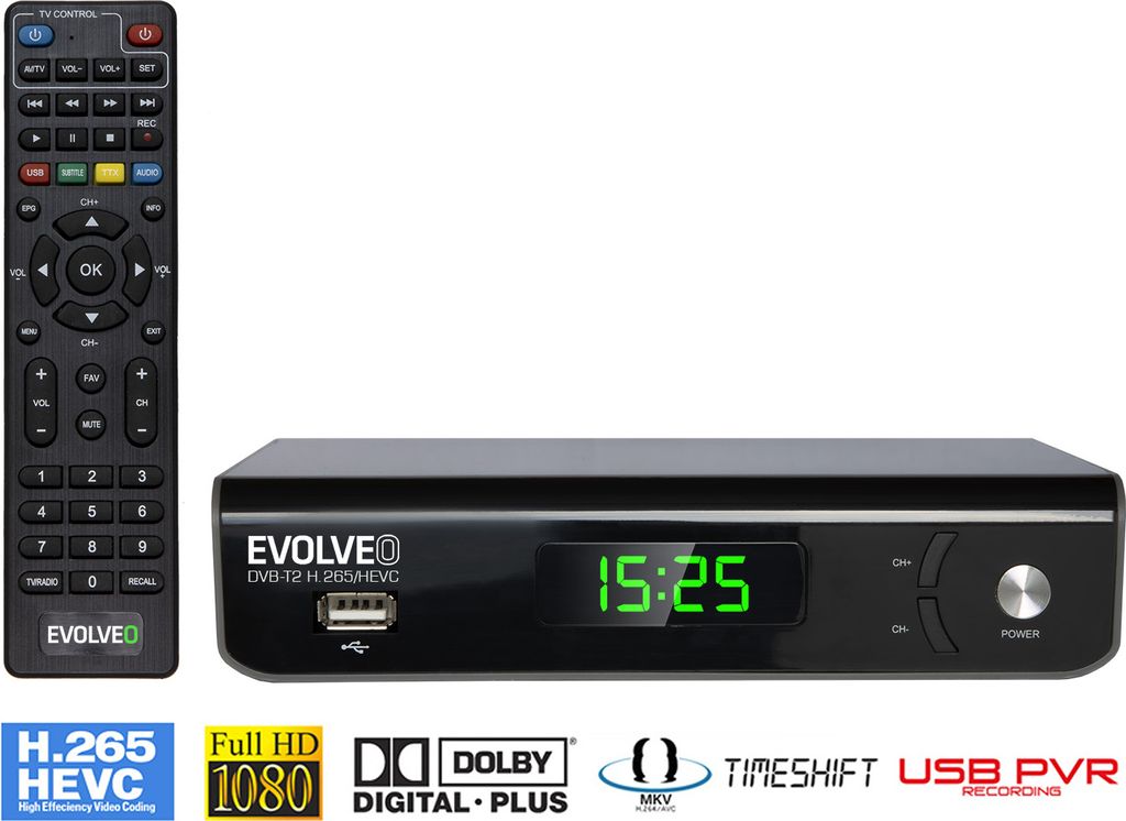 EVOLVEO Omega S3, HD DVB-T2 H.265/HEVC Rekorder