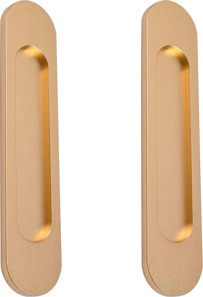 Lot 2 poignées de porte coulissante sans perçage en aluminium doré