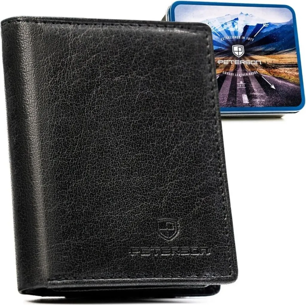 Portefeuille pour homme Peterson GREG60304 format italien cuir noir