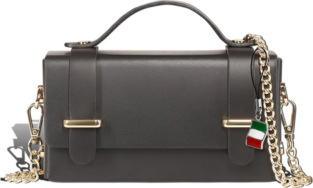 Florence Femme Petit sac à main en cuir véritable noir D2OTF841S1