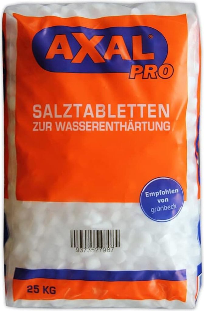 AXAL Pro Salztabletten, Regeneriersalz zur Wasserenthärtung, 25 Kg