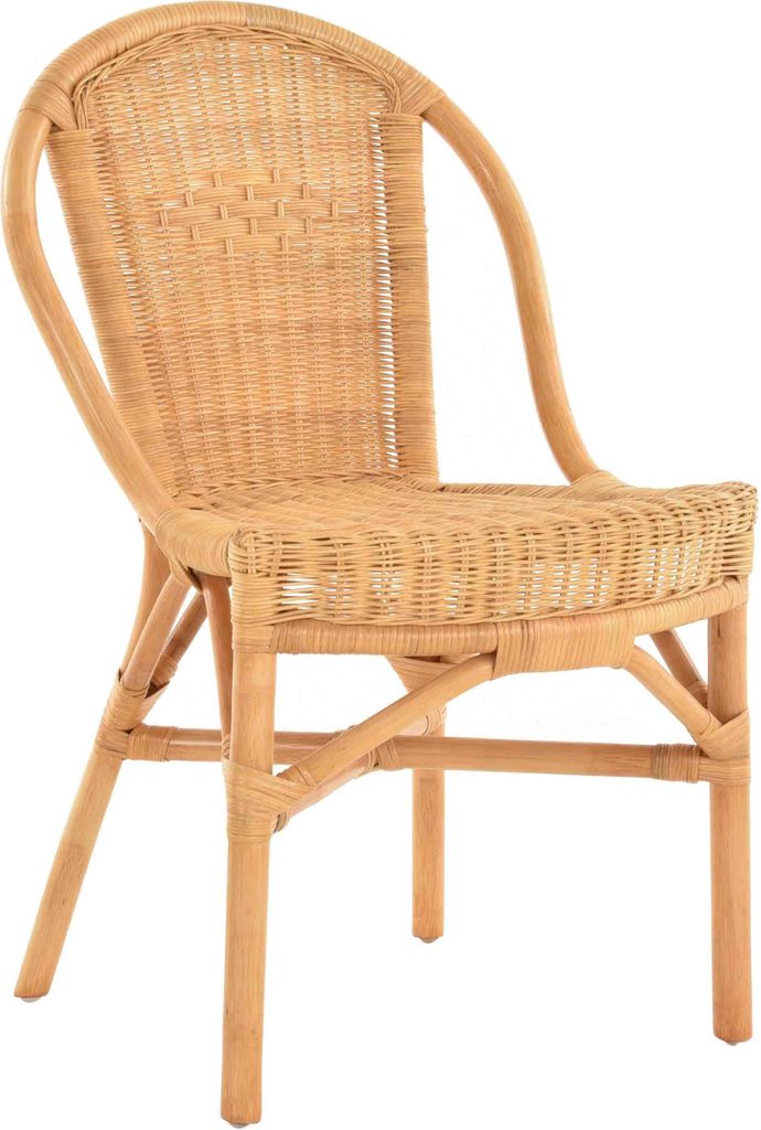 KRINES HOME Rattanstuhl Klassik Farbe Honig Esszimmerstuhl Korb Küchenstuhl Esszimmer Stuhl Korbstuhl Natur Rattan