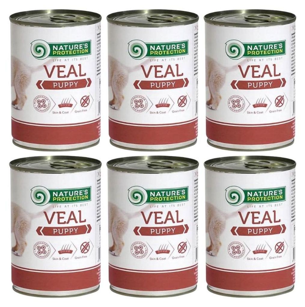 Nature's Protection Welpen Nassfutter Kalb 6x400g Produktbild 