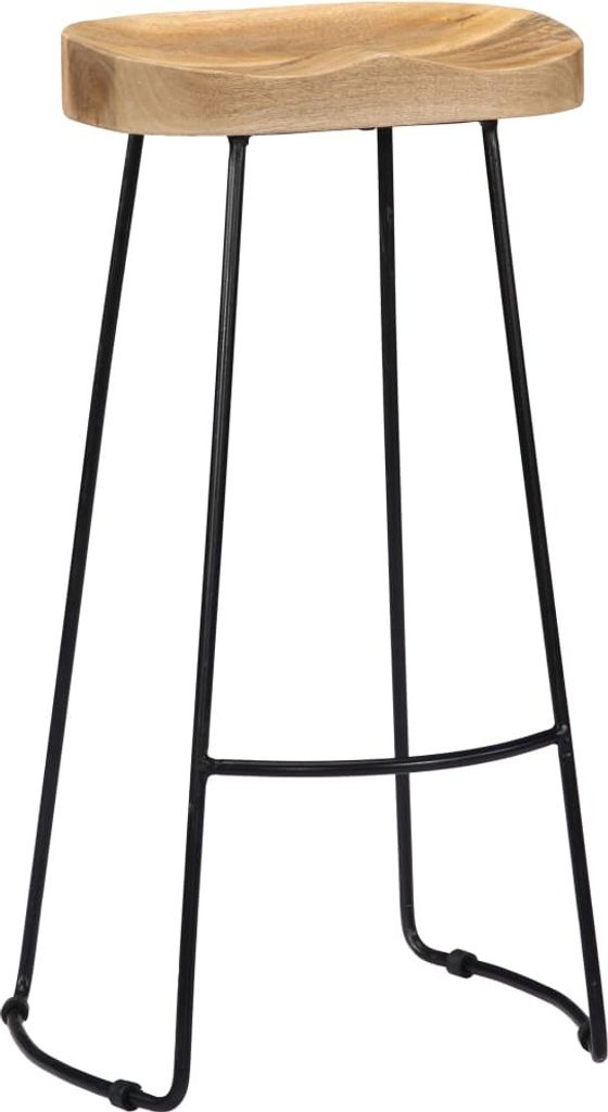 vidaXL Gavin Barhocker 2 Stk. Massivholz Mango Produktbild 