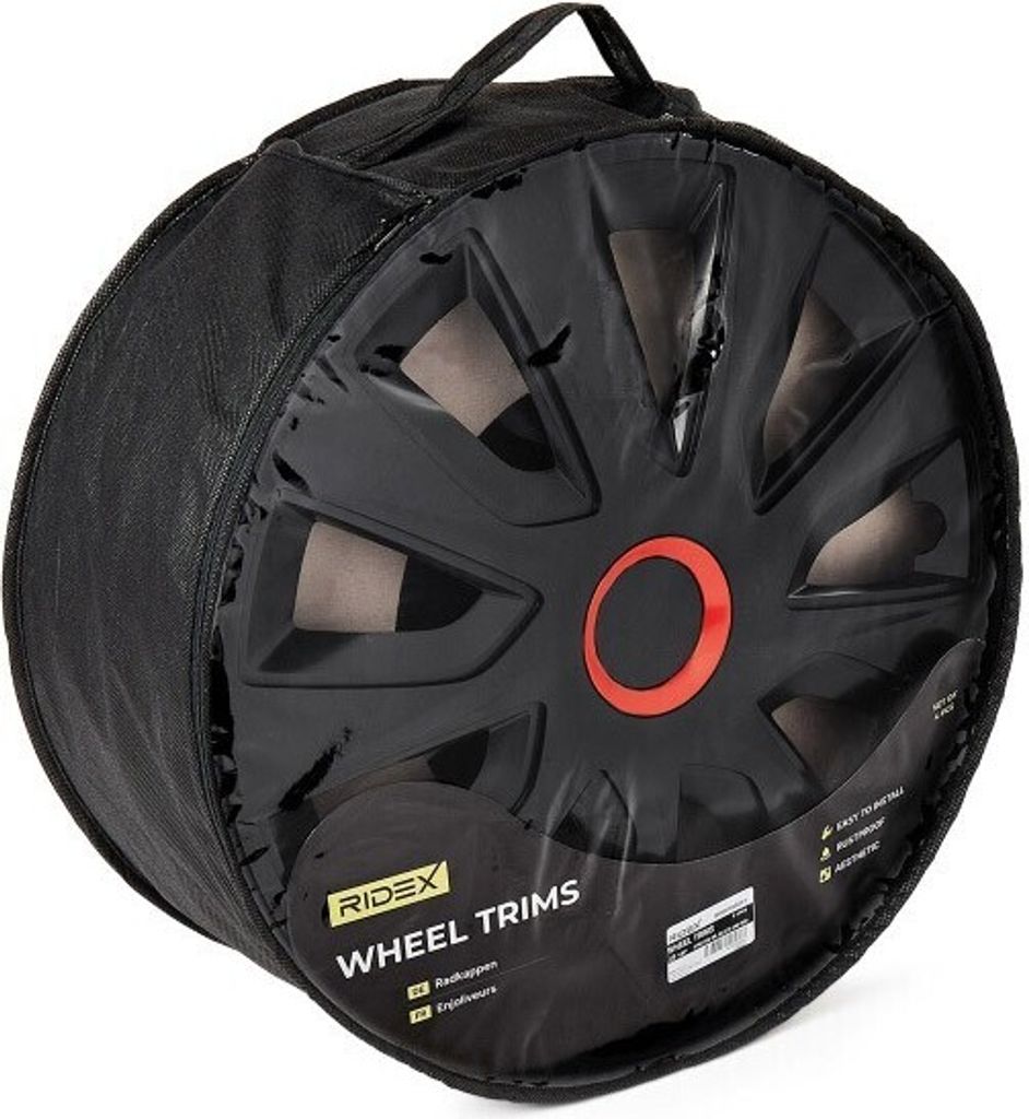 15" Zoll Radkappe Schwarz Rot Radzierblende Radblende 100009A0011 RIDEX