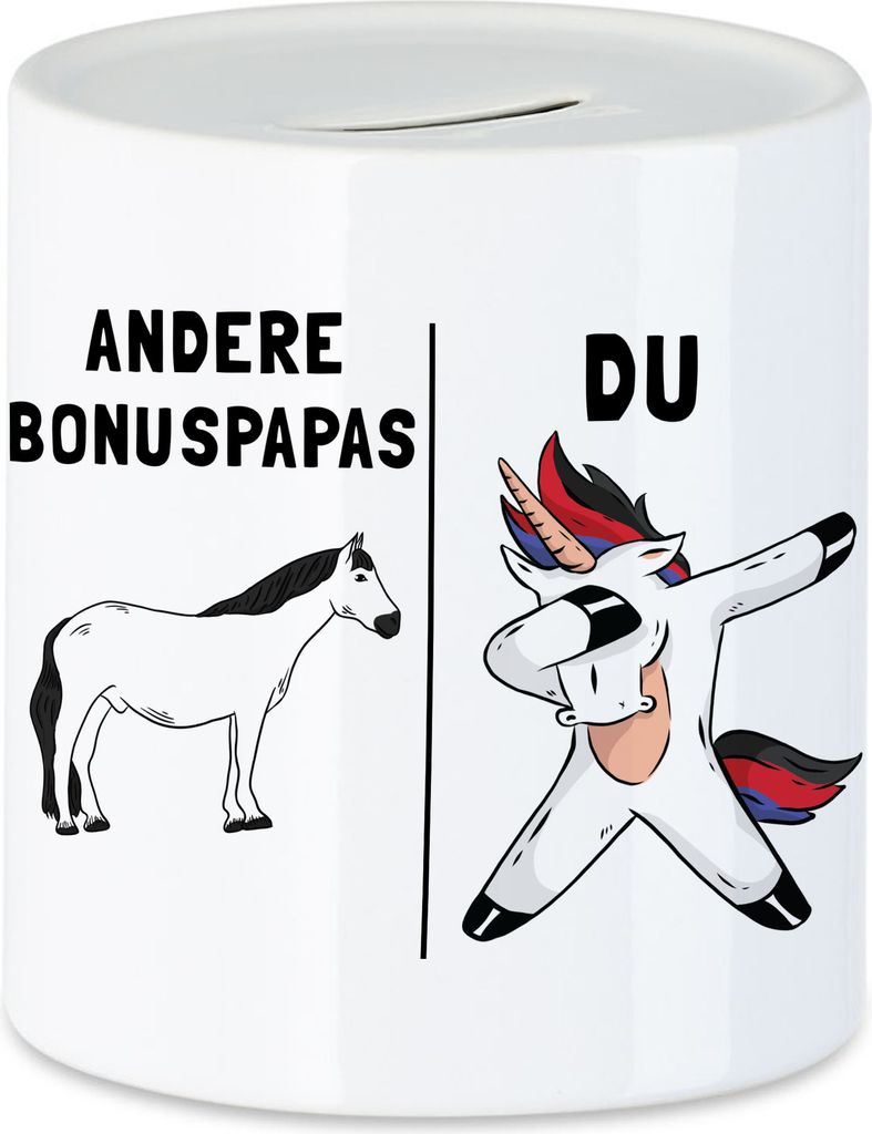 Andere Bonus-Papas Du Beutel bester Vater Papa Stiefvater Einhorn Geburtstag Vatertag Bonuspapa Geschenk