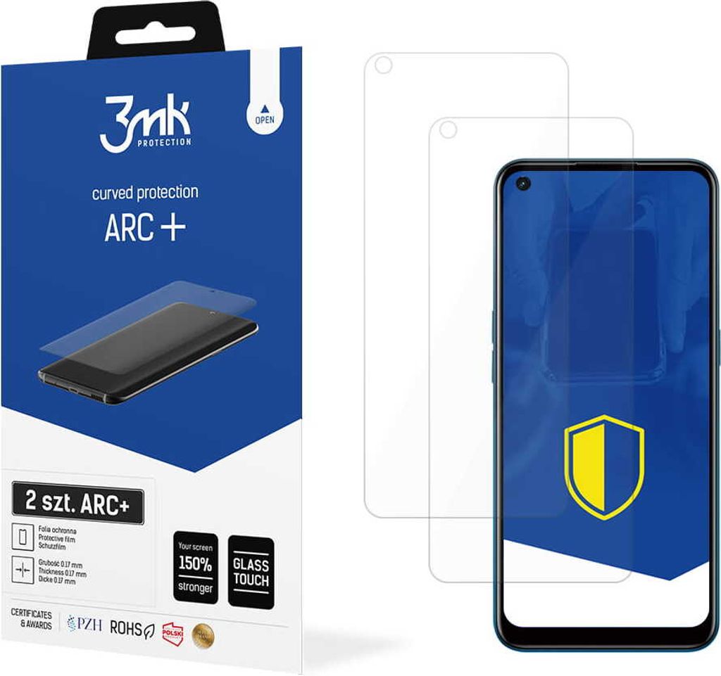 3mk Display Schutzfolie ARC+ für Oppo A53 5G 0,17mm Self-Heal (2 Stück)