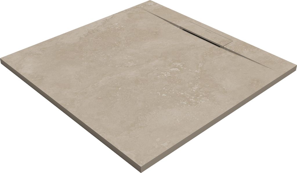 SANYCCES SIENA Rechteckige Duschwanne SanyDur Gel Coat 100 x 100 cm, Lithos Creme
