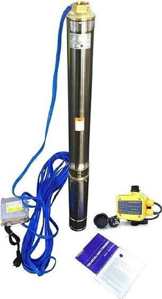 Tiefbrunnenpumpe, 3 Zoll Brunnenpumpe mit Druckschalter 8,4 Bar 3780 L/h