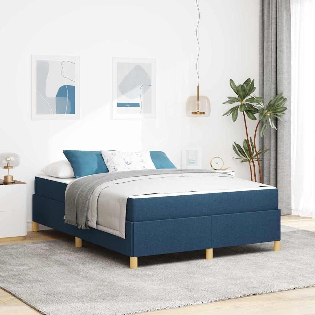 Maison Exclusive - Bettrahmen mit Matratze Blau 160 x 200 cm Stoff
