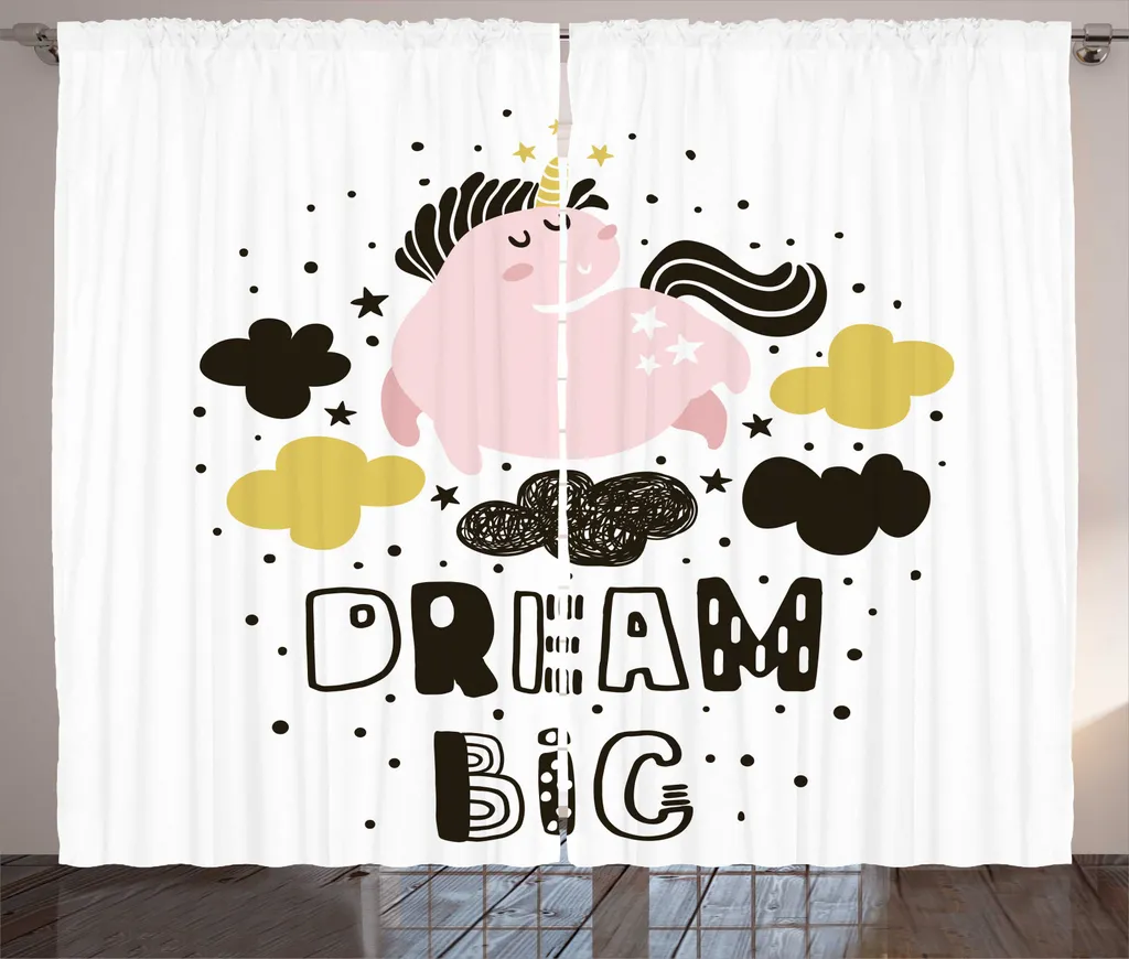 Offerta Tenda ABAKUHAUS Unicorno 280x245 - Rosa e Giallo per Casa - 1