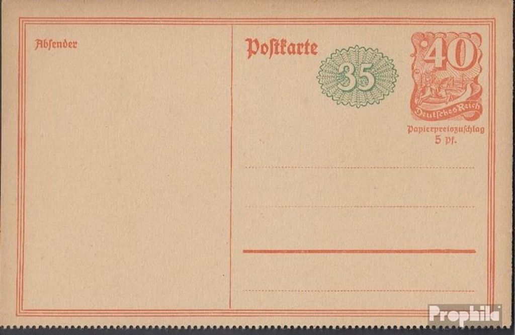 Belege Ganzsachen Deutsches Reich 1922 P152II Amtliche Postkarte un Postreiter m.Zudruck