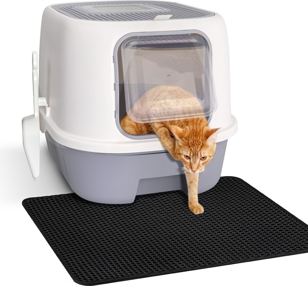 Freetoo Katzentoilette Geschlossene Katzentoilette mit Deckel Schubladentyp Desodorierende, Cat Litter Box 53 x 41 x 40 cm