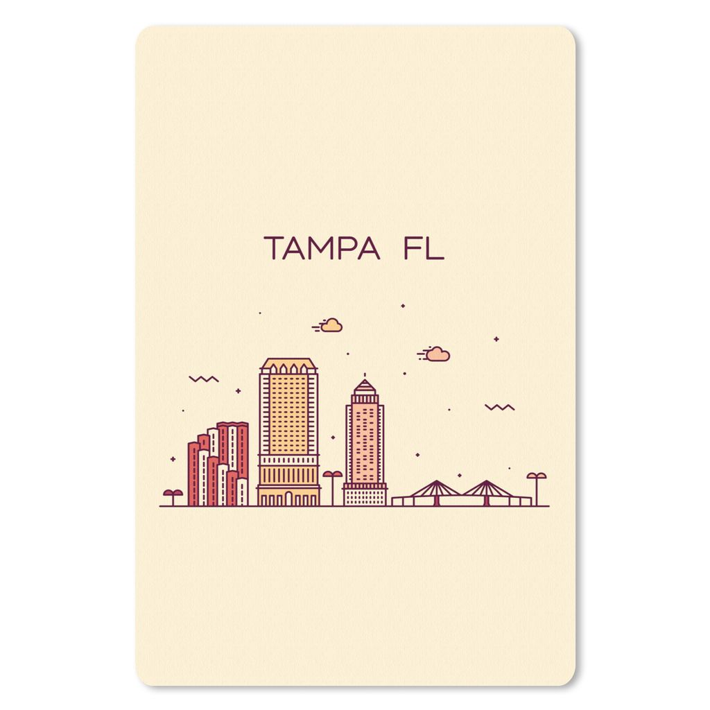 MuchoWow Mauspad Mousepad Tampa - Skyline - Amerika 40x60 cm - Mousepads - Maus Mat - Pad - Mausunterlage - Schreibtisch Accesoire