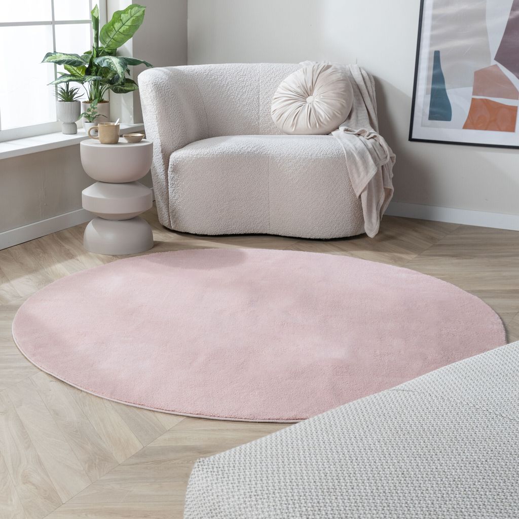 Waschbarer Teppich Rund - Vivid Rosa - Ø 240 cm - Wohnzimmer, Esszimmer, Kinderzimmer, Schlafzimmer - FRAAI | Home & Living. - Klassik, Ländlich,...