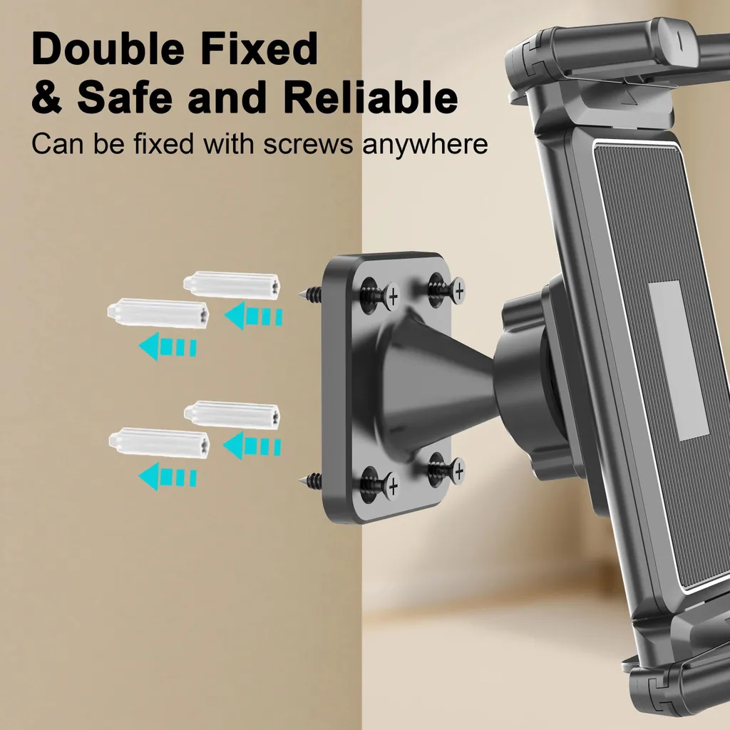 Support tablette mural orientable pour écrans 4,7-15 pouces blanc/noir