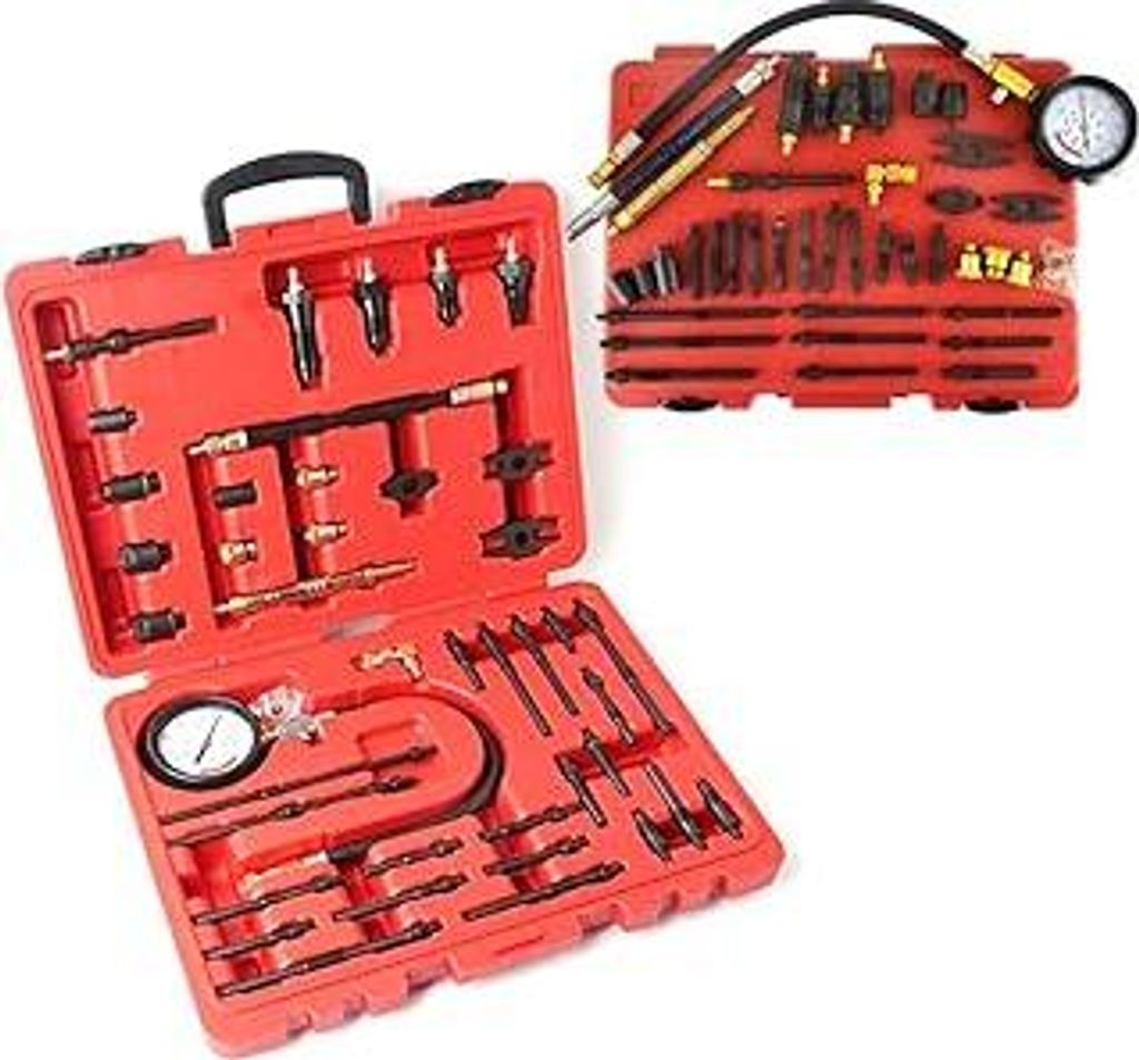 Kompressionstester KompressionsprüFer FüR Benzin Diesel Motoren Pkw Lkw MessgeräT Tester Druckverlust PrüFer Test Set Satz MeßGeräT Universal...