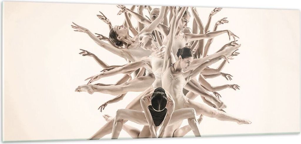 Bilder auf glas - Einteilig - Modern Stück Ballett - 100x40cm - Glasbilder - Wandbilder - Bilder - zum Aufhängen bereit - Wanddekoration aus Glas...