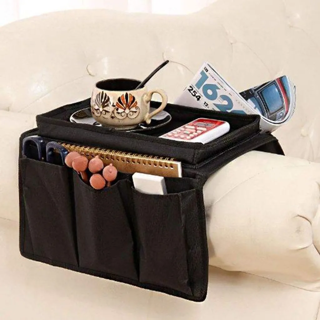 Support tablette noir pour accoudoir de fauteuil - Idéal pour le café