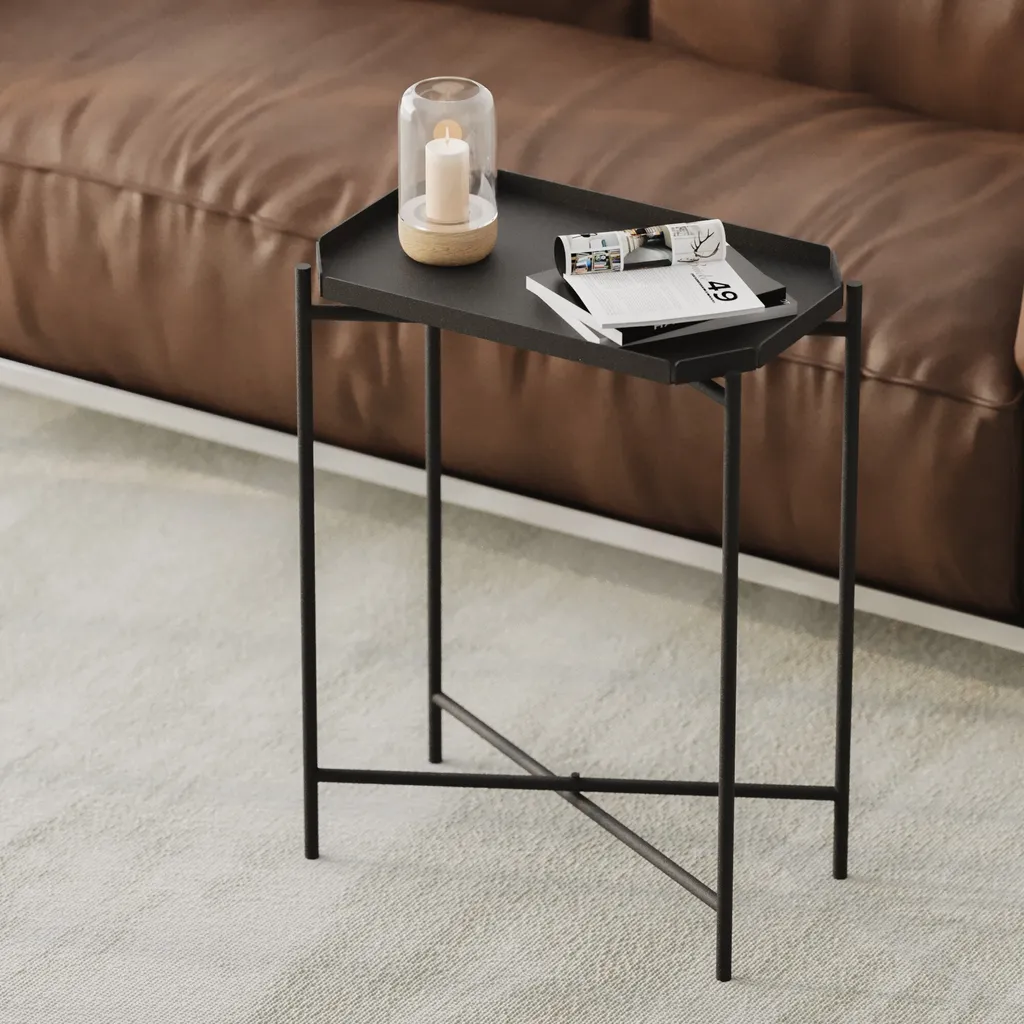 Tavolino Laptop Divano Skye Decor Shb-009 Nero Metallo Industrial