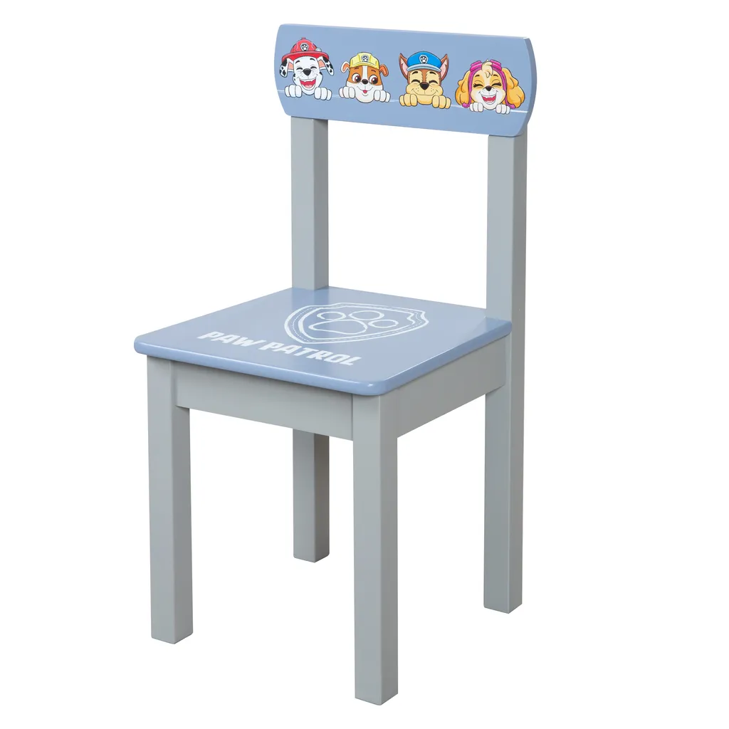 Set Tavolino Paw Patrol + 2 Sedie | Arredo Bimbi Legno Grigio Blu - 11
