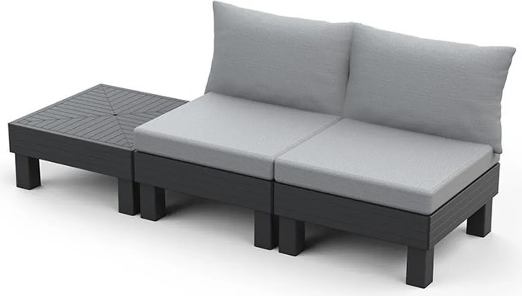 Keter Elements Ensemble modulaire pour balcon graphite - Mobilier compact - 9