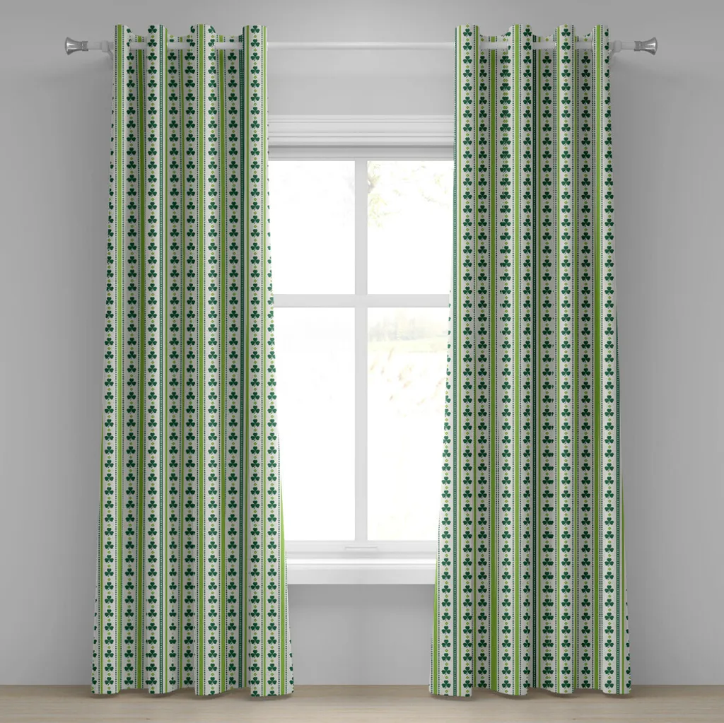 Rideau à œillets ABAKUHAUS motif floral irlandais 2 panneaux 280x175cm