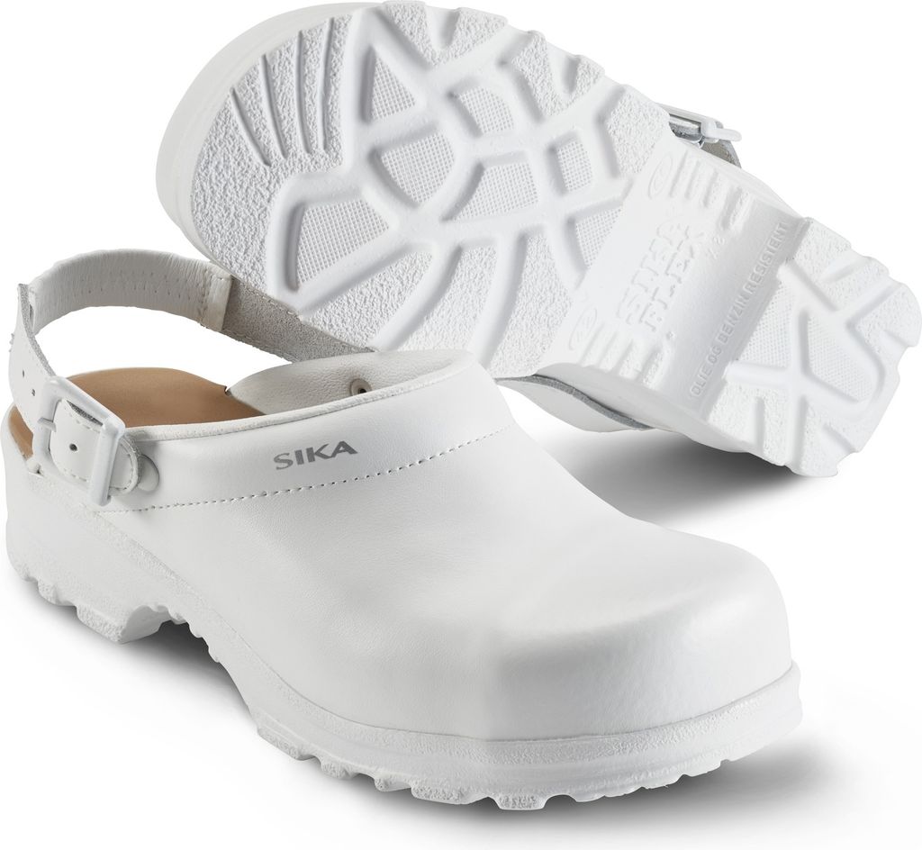 Sika Sicherheitsschuh Flex LBS offener Clog mit Fersenriemen Weiß-40