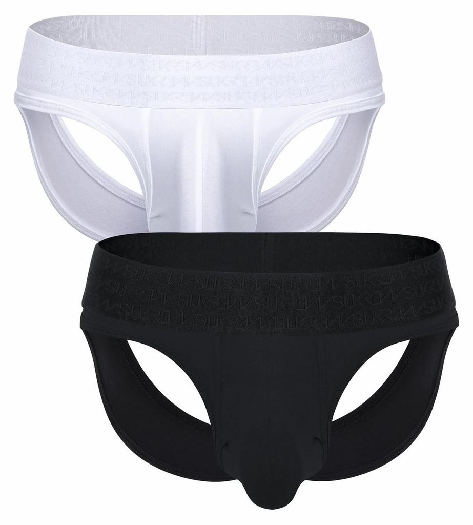 SUKREW - Herren Thongs Unterwäsche - V-Thong Vorteilspack 1x Starlight + 1x Eclipse - Größe L