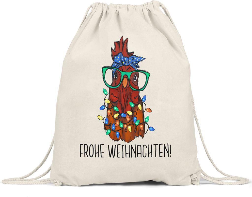 Frohe Weihnachten Turnbeutel Gymsack  Truthahn Produktbild 