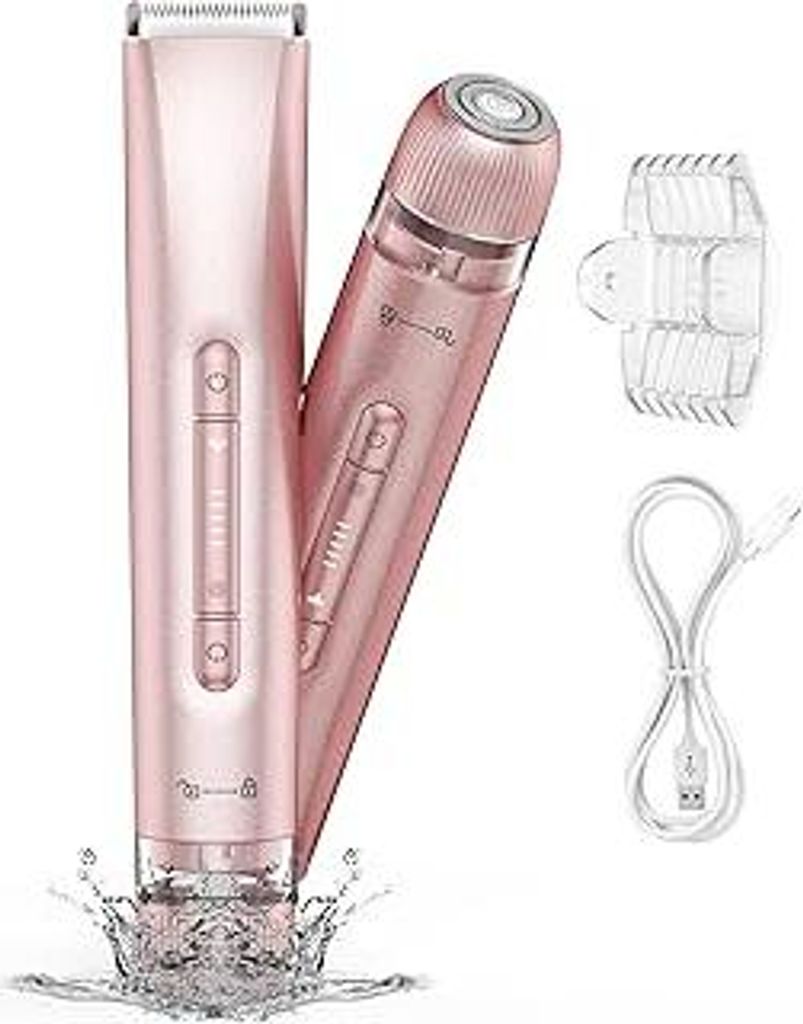 Rasierer Damen, 2-In-1 Intimrasierer für Frauen Damenrasierer Elektrisch Nass-Trockenrasierer Haarentferner für Achseln Bikini Trimmer mit Beine,...